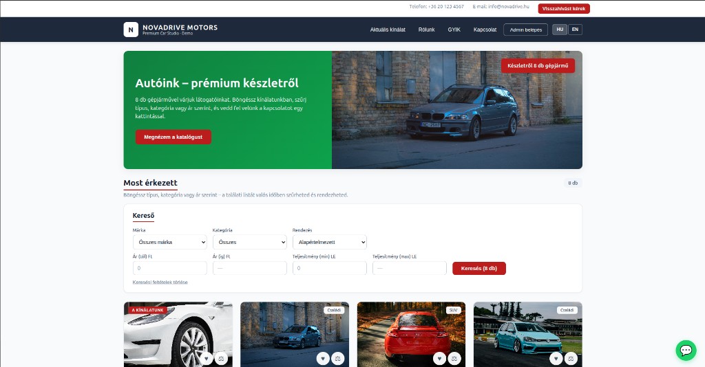 Autó kereskedés előnézet